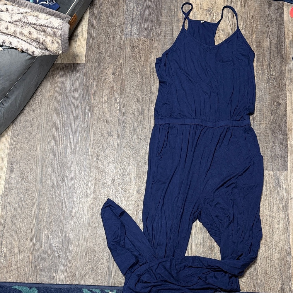 Women's Navy Blue Sleeveless Jumpsuit